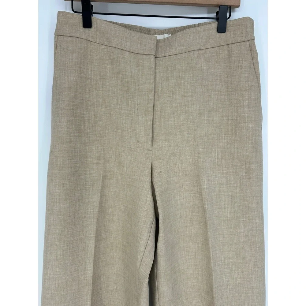 Wilfred Alanya Pant Stretch Suiting High-rise Wide-leg Pant-Heather Oat Beige-12 - Picture 10 of 12